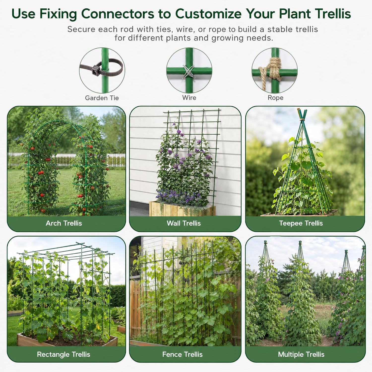 Xiny Tool Garden Stakes, 25 Pack Steel Plant Garden Tomato Stakes with Plastic Coat for Climbing Plants (25 Pack 58 Inch)