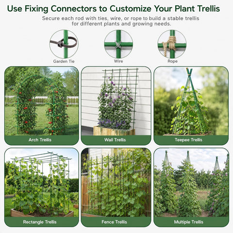 Xiny Tool Garden Stakes, 25 Pack Steel Plant Garden Tomato Stakes with Plastic Coat for Climbing Plants (25 Pack 58 Inch)