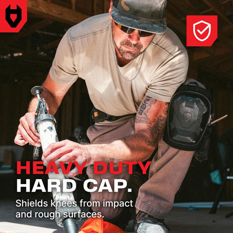 NoCry Professional Construction Knee Pads for Men and Women with Non-Slip Heavy Duty Cap and Ankle Support — Thick Foam and Gel Cushioning — Reinforced, Adjustable Straps and Military Grade Rivets