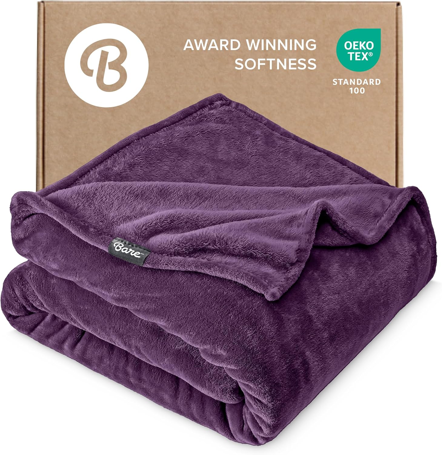 Bare Home Fleece Blanket Luxury Microplush (Twin/Twin XL, Plum)