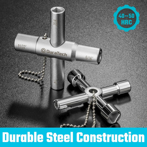 DURATECH 4 Way Sillcock Key Set, 2-Pack, for Valve, Faucet, and Spigots