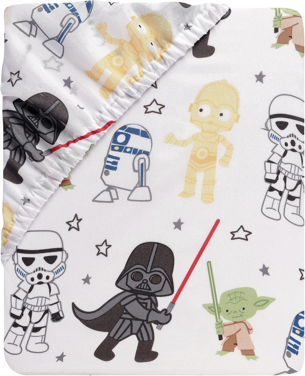 Lambs & Ivy Star Wars Classic Fitted Crib/Toddler Sheet - Yoda/Darth Vader