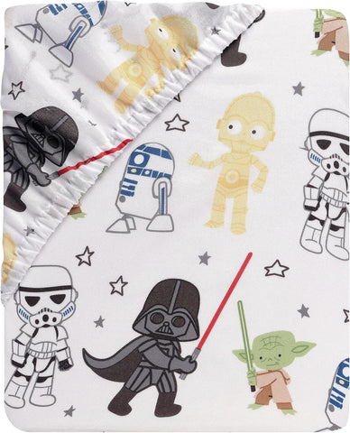 Lambs & Ivy Star Wars Classic Fitted Crib/Toddler Sheet - Yoda/Darth Vader