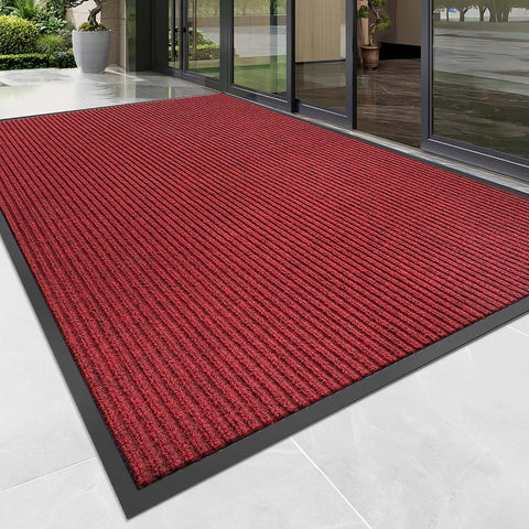 100pointONE Front Door Mat, Heavy Duty Indoor Outdoor Doormat, 72" x 24" Low Profile Outdoor Mats for Home Entrance, Stain and Fade Resistant Welcome Mat Ideal for High Traffic Area, Red