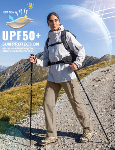 MoFiz Women's Hiking Cargo Pants UPF50 Lightweight Quick Dry with 5 Pockets