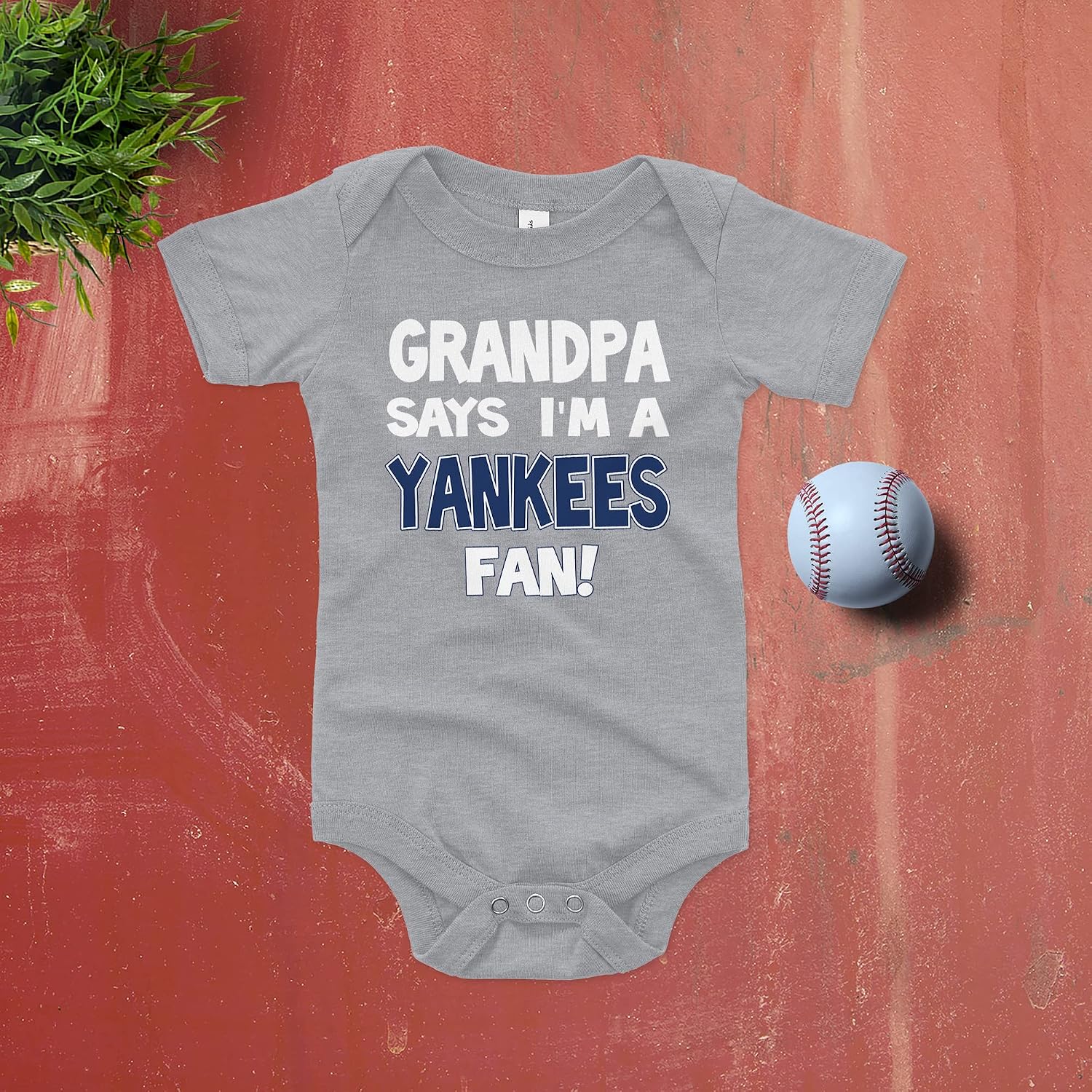 NanyCrafts Baby's Grandpa Says I'm a Yankees Fan Bodysuit, Baby Yankees Fan