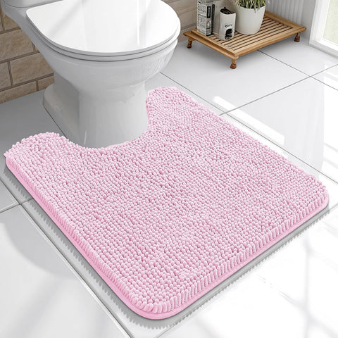 OLANLY Toilet Rugs U-Shaped 20x20, Soft Absorbent Chenille Contour Rugs