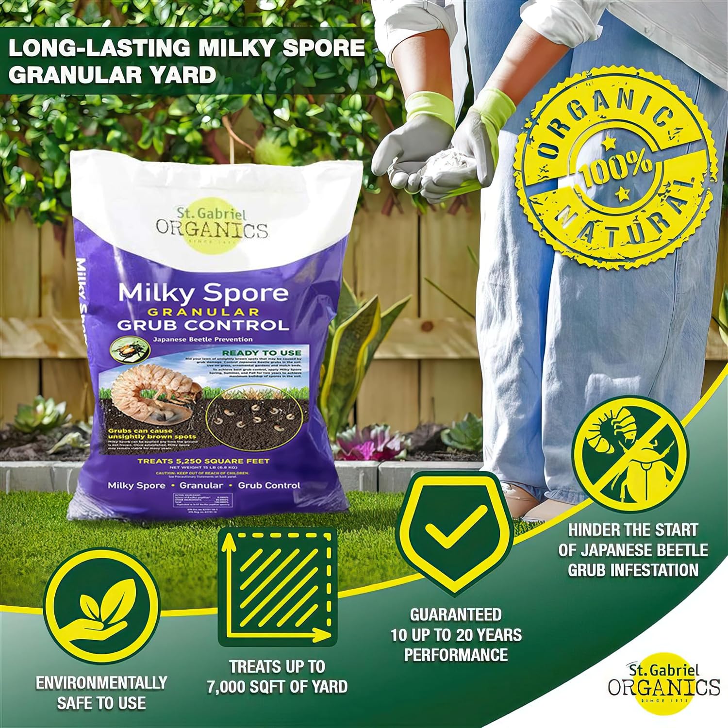 St. Gabriel Organics Milky Spore Granular Grub Control, 15lb