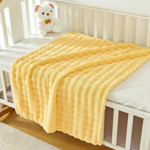 Yurhap 3D Cloud Bubble Baby Blankets for Girls Boys Cuddly Fleece Baby Gift