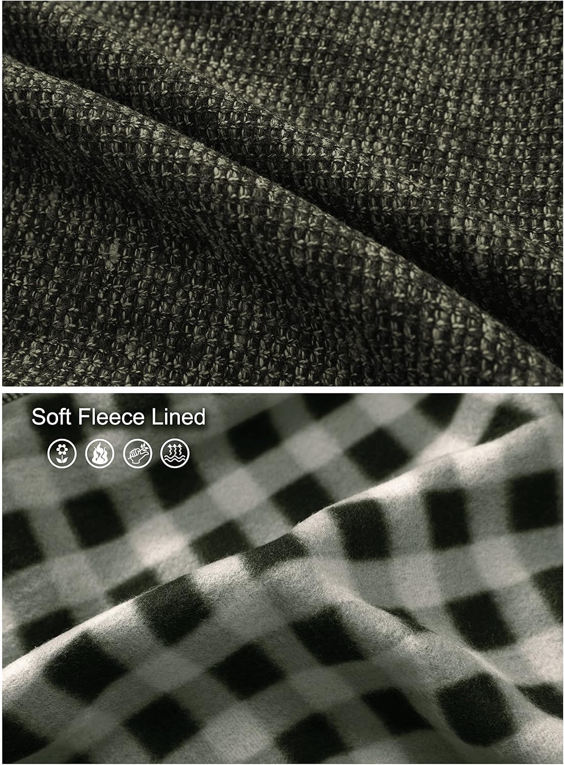 Gioberti Men's Knitted Regular Fit Full Zip Cardigan Sweater with Soft Brushed Flannel Lining.