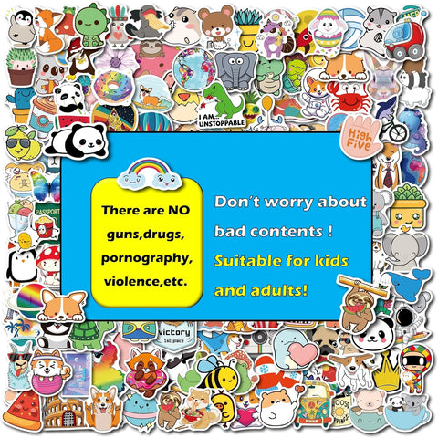 200Pcs Water Bottle Stickers for Kids Teens, Waterproof Vinyl Stickers