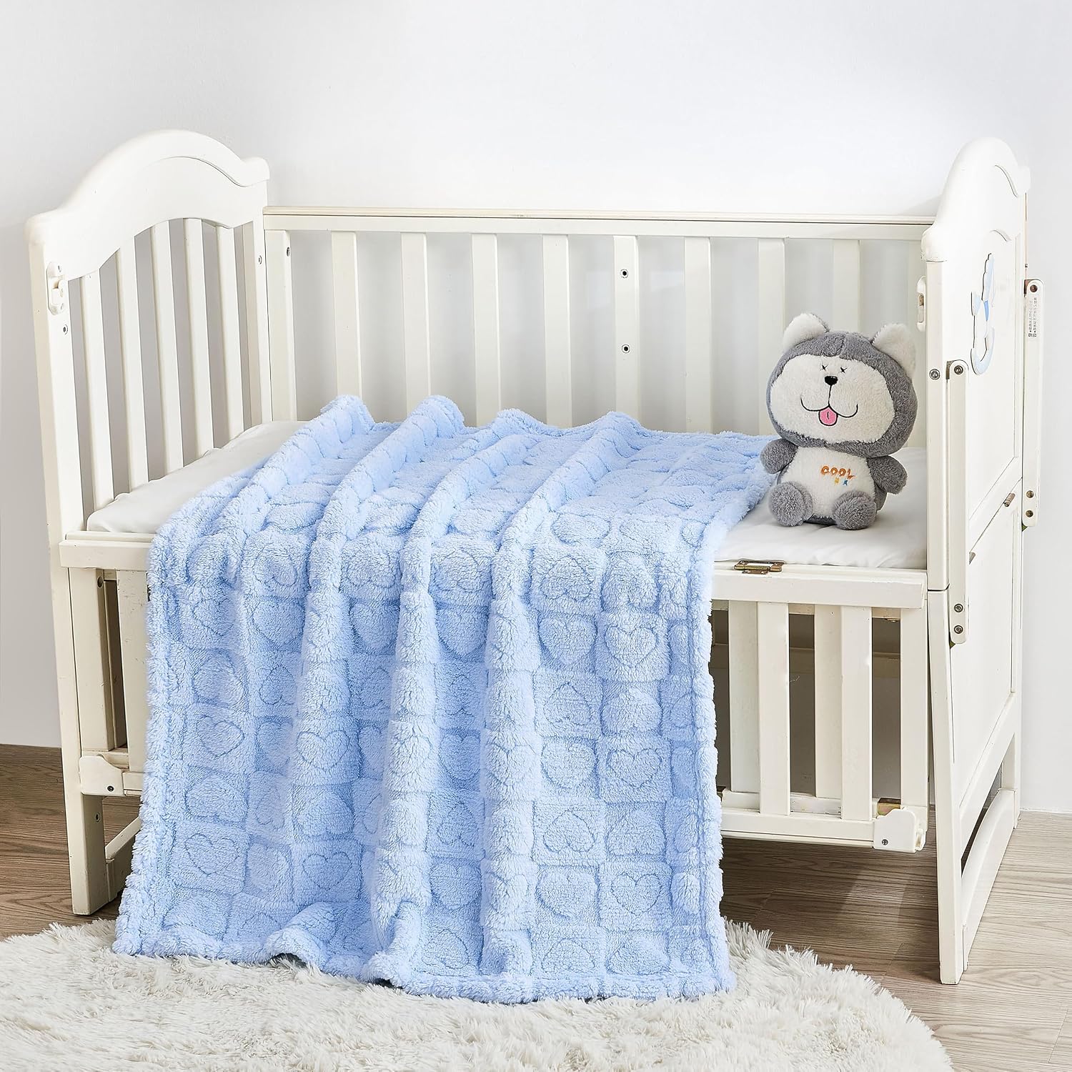 Yurhap Heart Baby Blanket, Love Plush Fleece Baby Blankets for Boys Girls