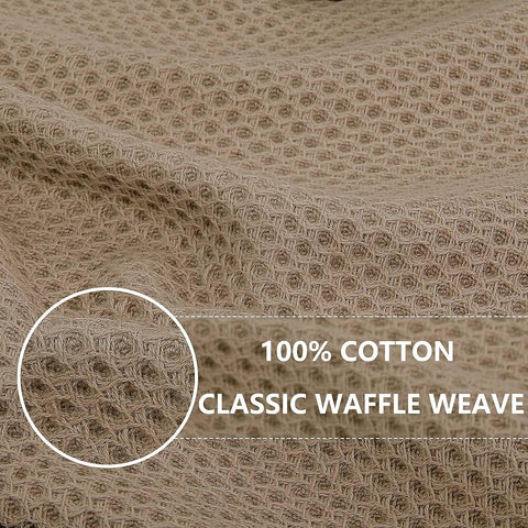 Homaxy 100% Cotton Waffle Weave Kitchen Dish Towels 8-Pack, Tan