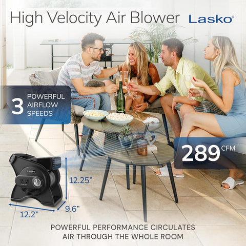 Lasko Pivoting High Velocity Portable Utility Fan - 12" - U12104 - Black