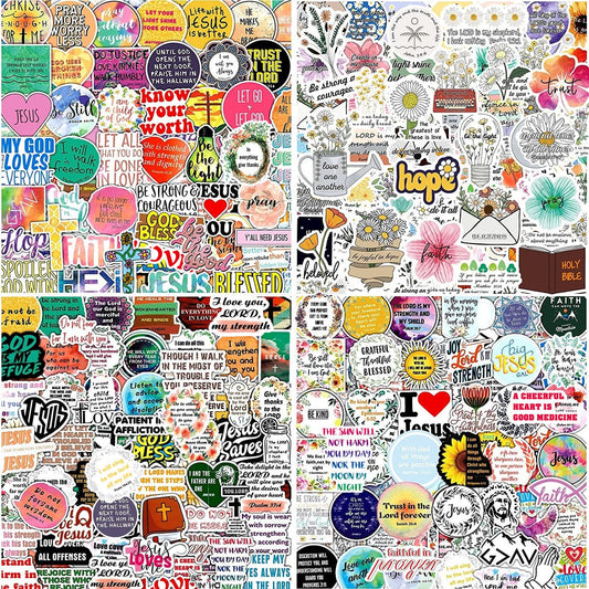 220Pcs Inspirational Christian Stickers, Bible Verse Faith Stickers, Religious Jesus Motivational Stickers for Christmas Water Bottles, Christian Easter Gifts for Kids Men and Women (220pcs)