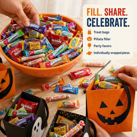 Ultimate Assorted Candy Party Mix - 2 LB Bag - Mega Variety Bulk Assortment - Individually Wrapped Candy - Queen Jax - Variety Pack