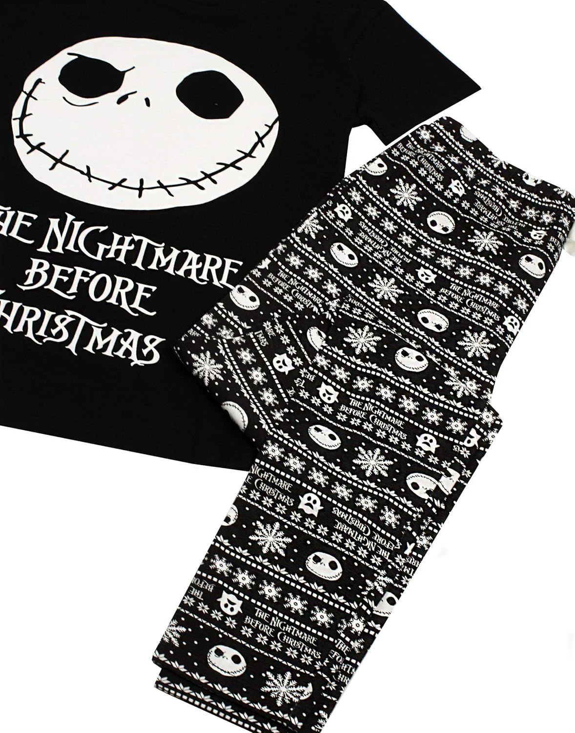 Disney The Nightmare Before Christmas Pajamas Womens Skellington PJ Top Trousers Ladies Sleepwear