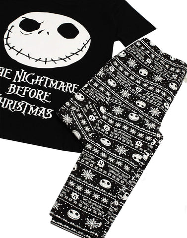 Disney The Nightmare Before Christmas Pajamas Womens Skellington PJ Top Trousers Ladies Sleepwear