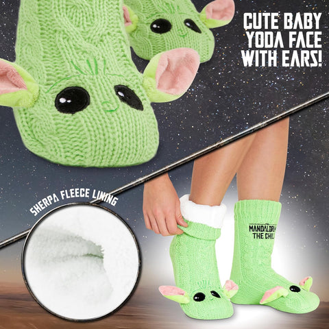 Disney Socks for Women Teens, US Size 4-9, Non Slip & Fluffy Fleece Slipper Socks, Soft, Warm, Breathable, Gifts for Her