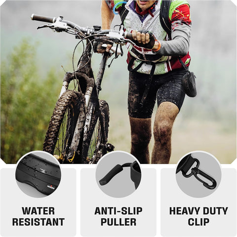 NoCry Water Resistant Safety Glasses Case with Clip - Heavy Duty Semi Hard Large Sunglasses Holder for Men and Women with Cleaning Cloth