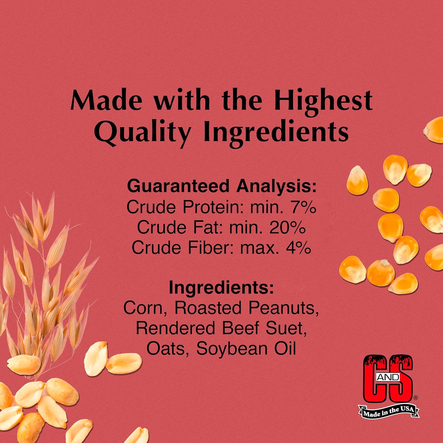 C&S Peanut Flavor Suet Nuggets, Bird Suet for Woodpeckers, 27 Ounces