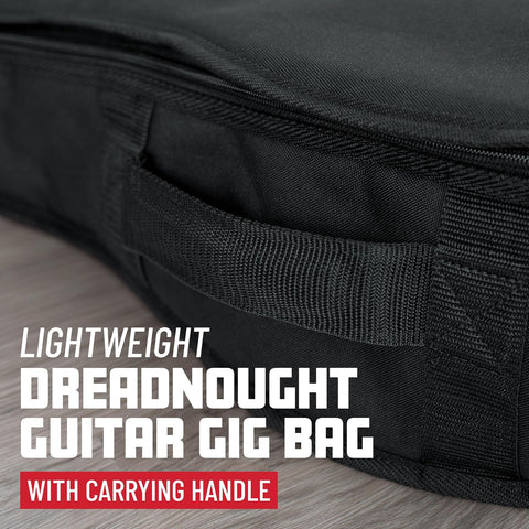 Gator Cases Foam Padded Acoustic Guitar Gig Bag, Fits Dreadnought Style Acoustic Guitars up to 41.9" in Length (GBE-DREAD)