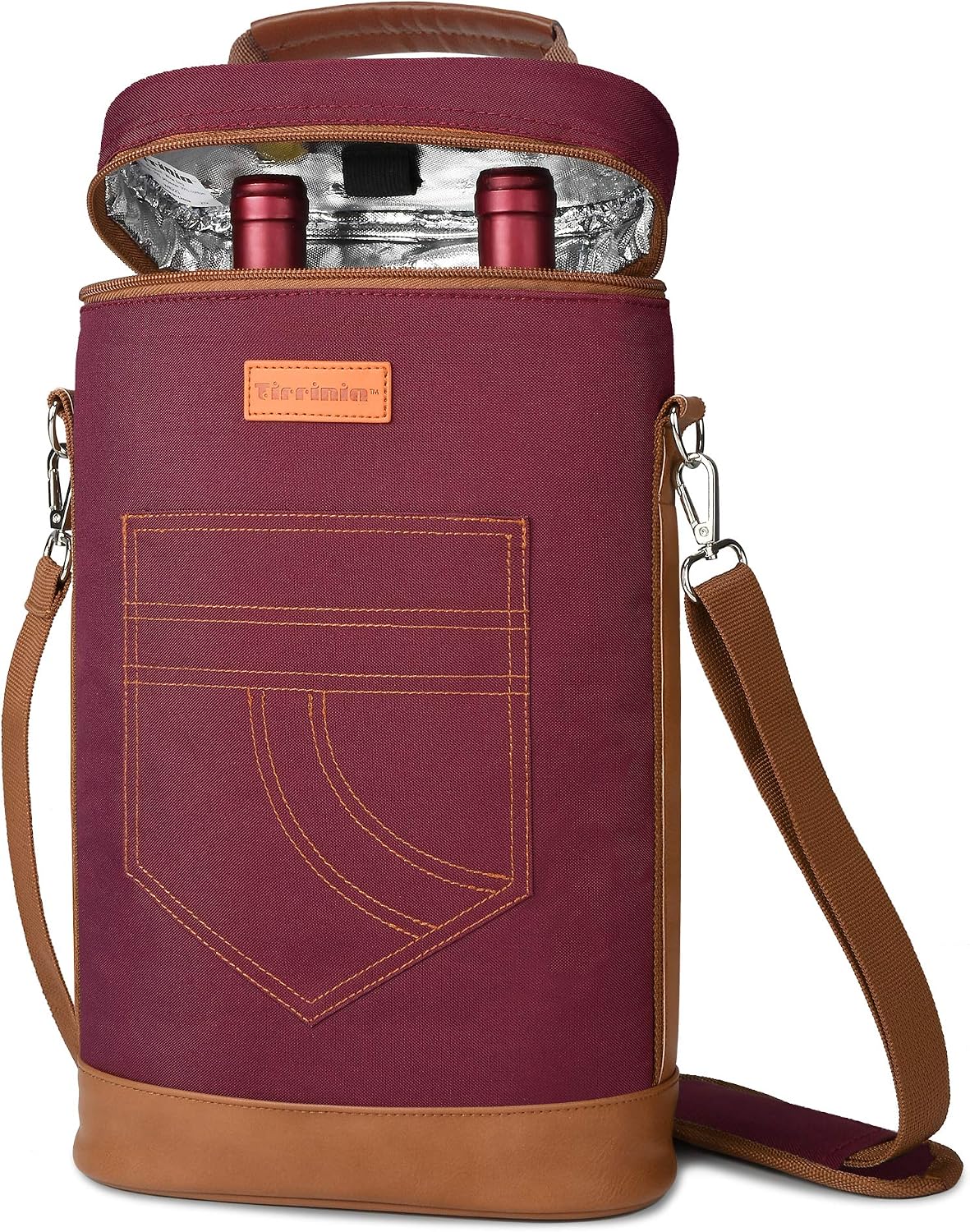 Tirrinia 2 Bottle Insulated Wine Tote Carrier Bag