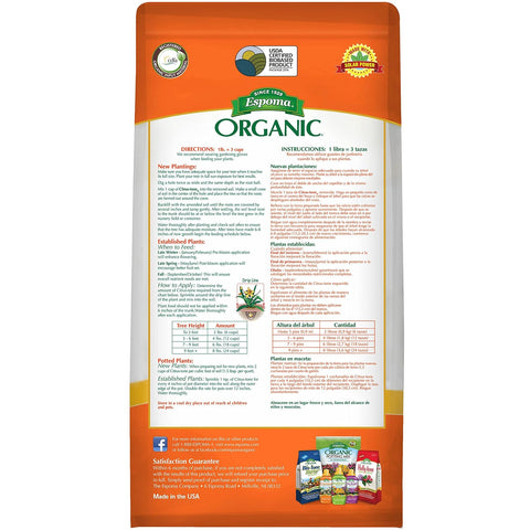 Espoma Organic Citrus-Tone 5-2-6 Natural & Organic Fertilizer and Plant Food for All Citrus, Fruit, Nut & Avocado Trees; 4 lb. Bag. Promotes Vigorous Growth & Abundant Fruit
