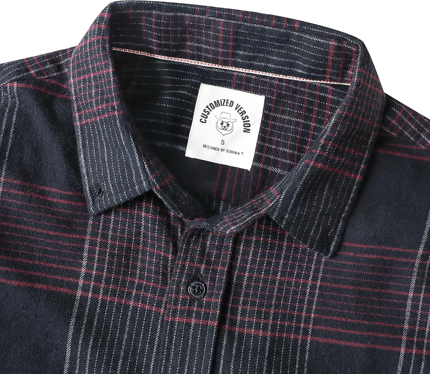 Dubinik® 6 oz Flannel Shirt for Men Cotton Casual Button Down Long Sleeve