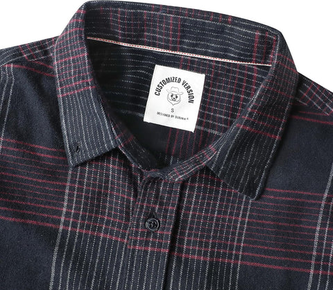 Dubinik® 6 oz Flannel Shirt for Men Cotton Casual Button Down Long Sleeve