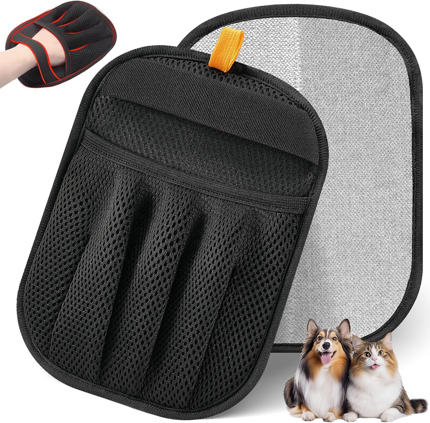 Pet Hair Removal Glove Cat & Dog, Electrostatic Reusable Hair Remover Tool