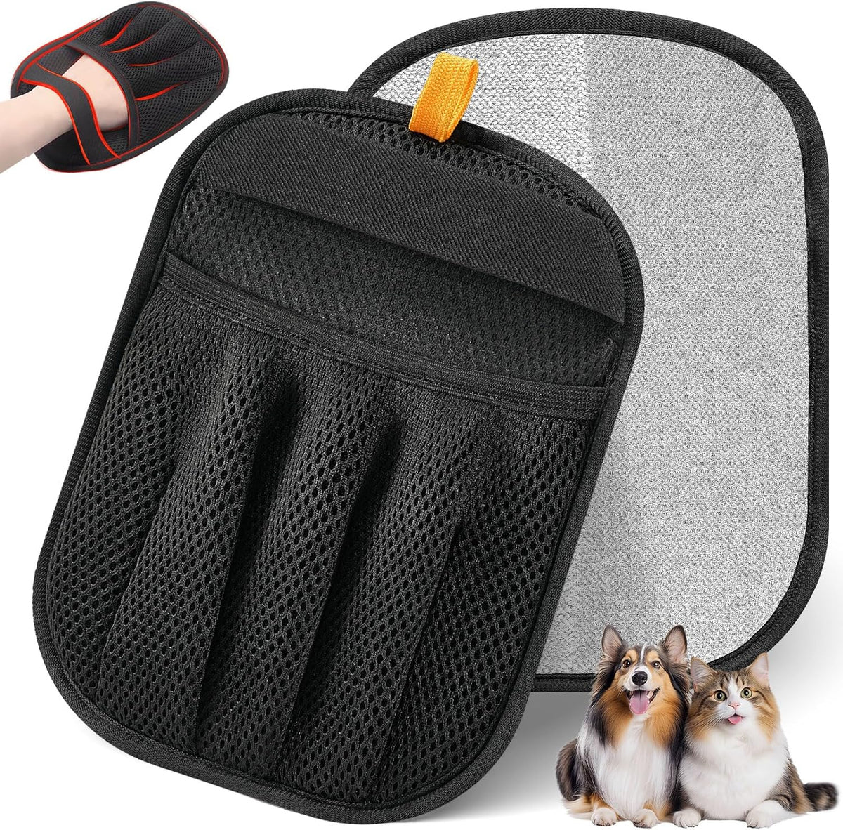 Pet Hair Removal Glove Cat & Dog, Electrostatic Reusable Hair Remover Tool