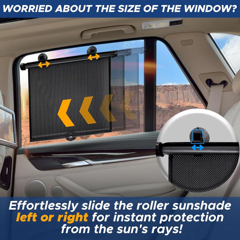 EcoNour Car Window Shades for Baby (2 Pack) Side Sunshade, Sun Visor