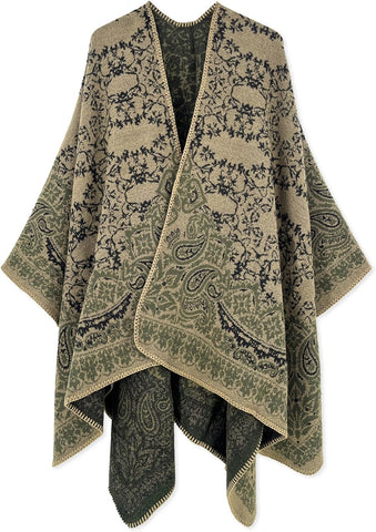 Beautiful Nomad Women's Retro Style Poncho Cape Boho Shawl Wraps