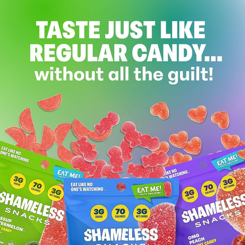 Shameless Snacks Fan Favorites Bundle - Sour Candy & Fruit Snacks, Keto