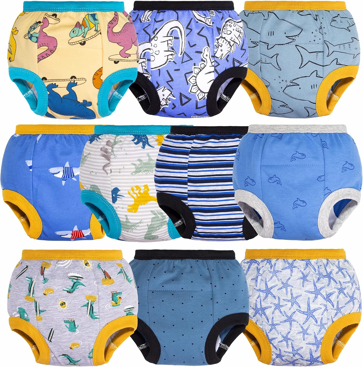 BIG ELEPHANT Toddler Potty Training Underwear, 100% Cotton for Boys & Girls