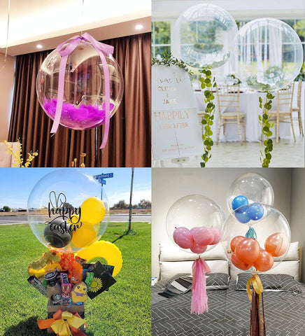 36 Inch Bobo Balloons, 8 Pcs Clear Bobo Balloon, Large Bubble Balloons