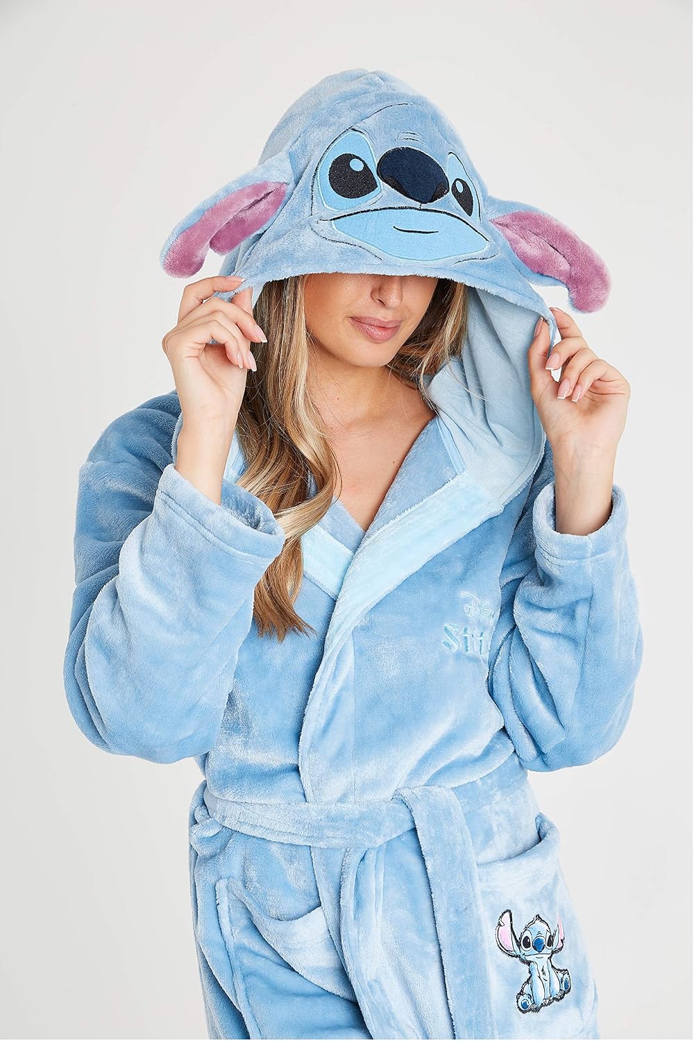 Disney Robes for Women, Lilo and Stitch Bath Robes, Fleece Bathrobe with Hood, Soft Polyester