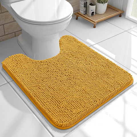 OLANLY Toilet Rugs U-Shaped 20x20, Soft Absorbent Chenille Contour Rugs