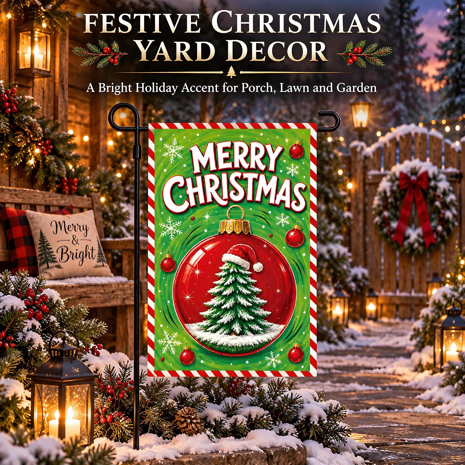 Christmas Decorations Outdoor - Merry Christmas Ornament Garden Flag