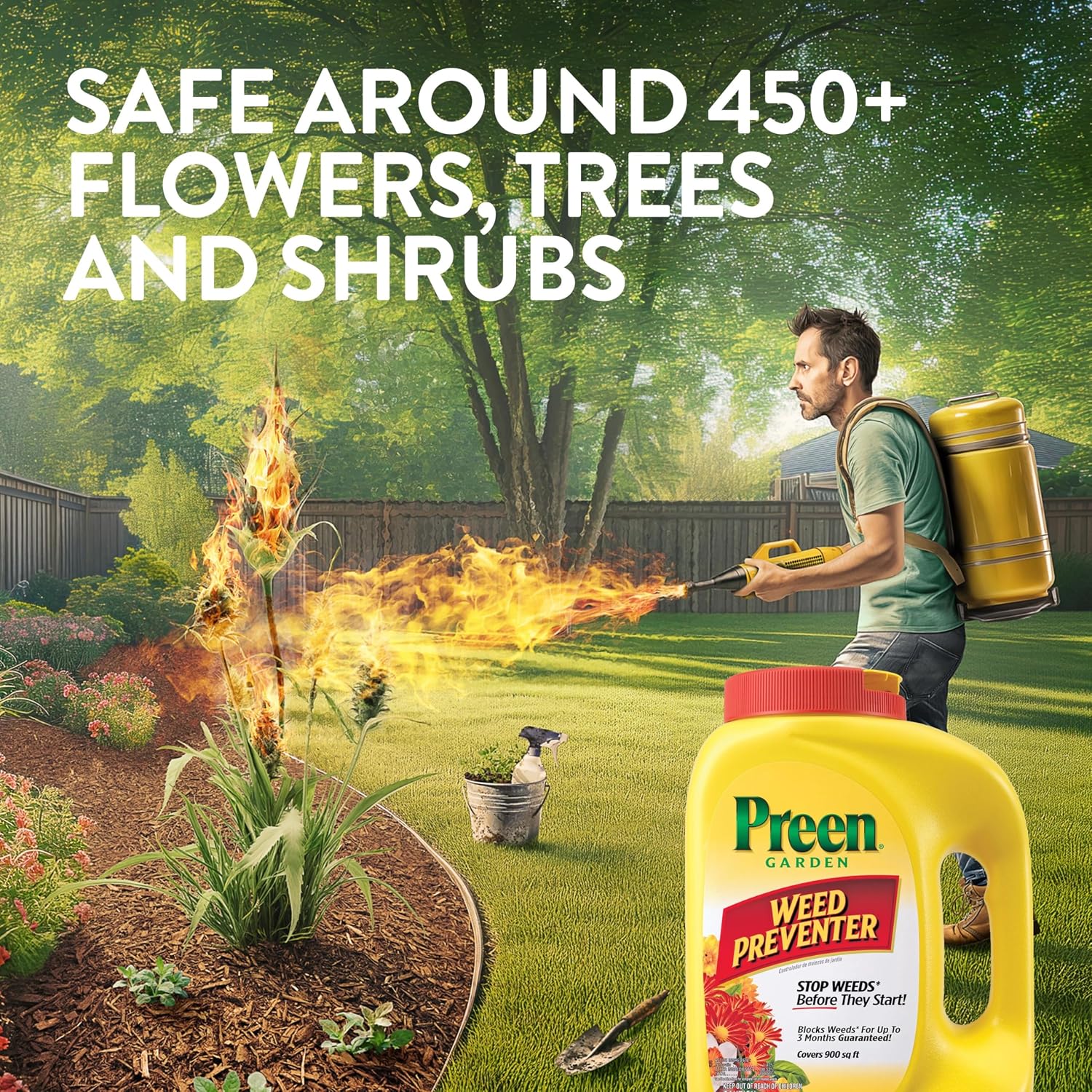 Preen Garden Weed Preventer, Pre-Emergent Formula, 16 lb, 2,560 sq. ft.