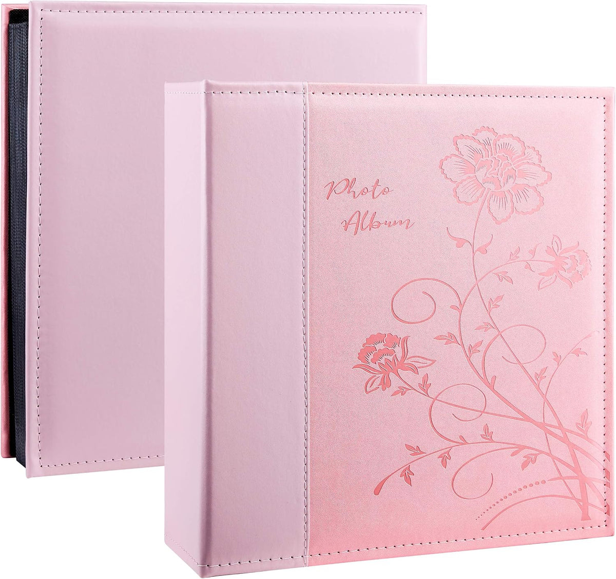 Artmag Photo Album 4x6 1000 Photos, Large Capacity Wedding Family Leather Cover Picture Albums Holds Horizontal and Vertical 4x6 photos with Black Pages(Pink)
