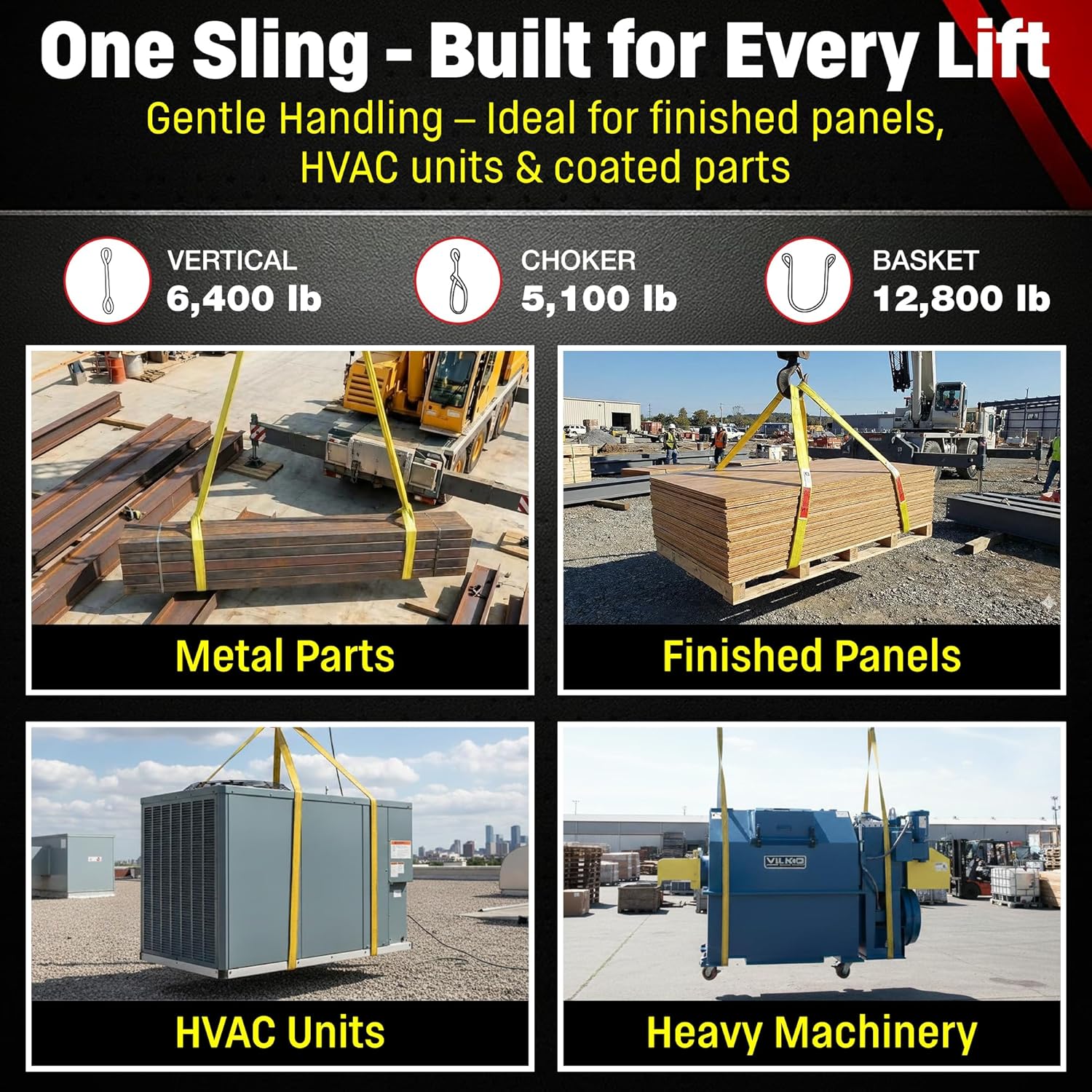 DD Sling (USA Made). 2" wide X (4' to 20' lengths) in Listing! 2 Ply Twisted Eye, Nylon Lifting Slings, Eye & Eye, Heavy Duty (900 webbing), 6,400 lbs Vertical, 5,100 Choker, 12,800 Basket Load Capacity (2inX16ft)
