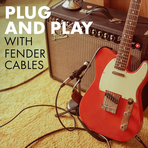 Fender Professional Series Instrument Cable, Straight/Angle, Black, 10ft