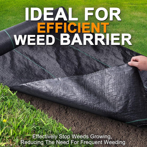 Winisok 6FT x 300FT Weed Barrier Landscape Fabric, 3.2oz Woven Garden Cloth, Heavy Duty Breathable Ground Cover for Landscaping, Gardening and Farming