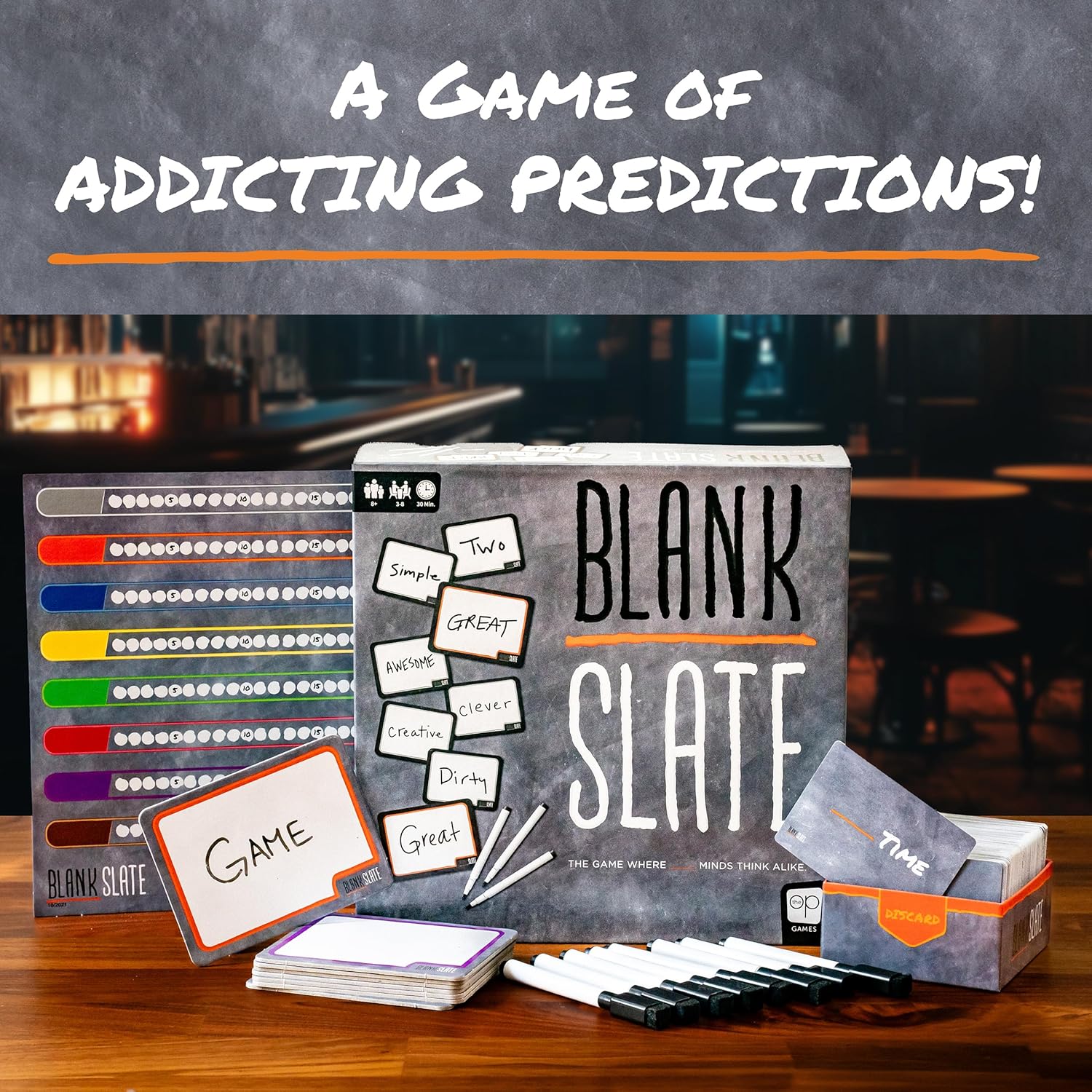 Blank Slate Board Game, A Party Game of Addicting Predictions