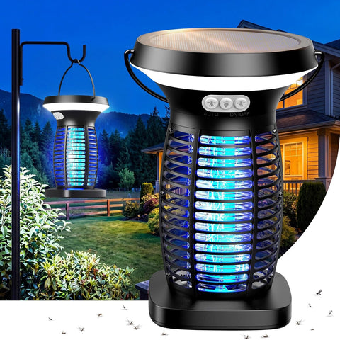 Solar Bug Zapper Outdoor and Indoor, Mosquito Fly Zapper for Home