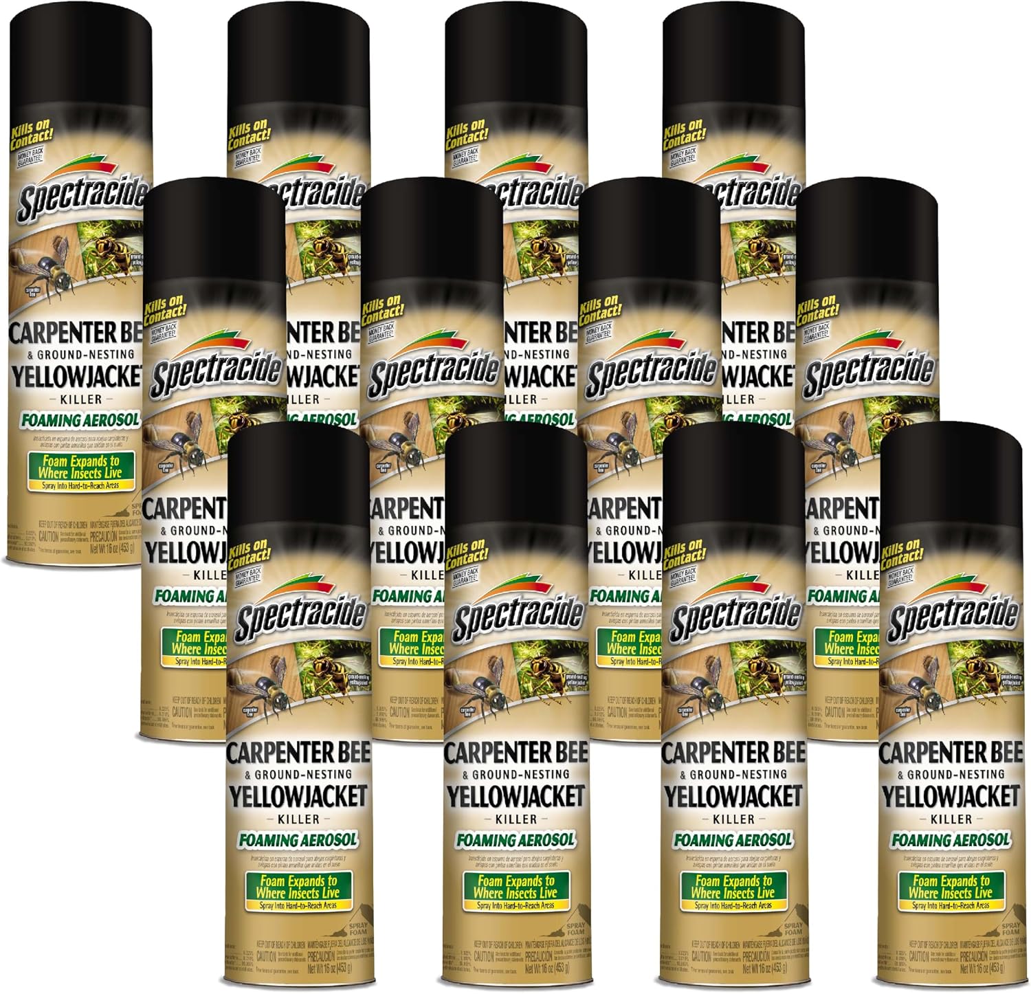 Spectracide Carpenter Bee & Gound-Nesting Yellowjacket Killer 16 Oz, 12 Pk