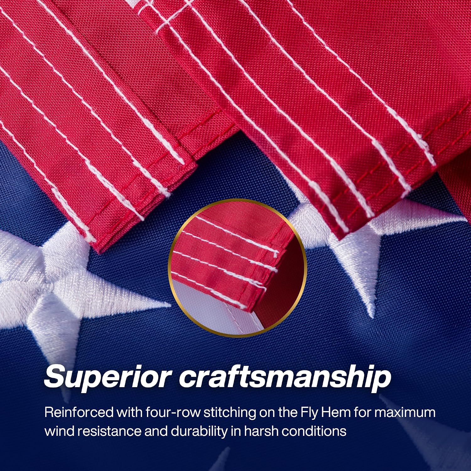 American Flag 3x5 ft Long Lasting US Flag, Heavy Duty Polyester, Embroidered Stars, Sewn Stripes, Brass Grommets, UV Protection Perfect for Outdoors! USA Flag
