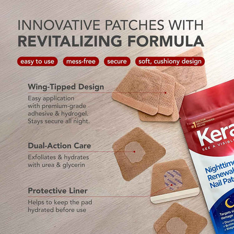 Kerasal Nighttime Nail Renewal Patches - 14 Patch Twin Pack - Overnight Restoring Nail Repair | Twin pack overnight nail renewal patches with Urea help improve damaged nail appearance with easy, mess-free use.
